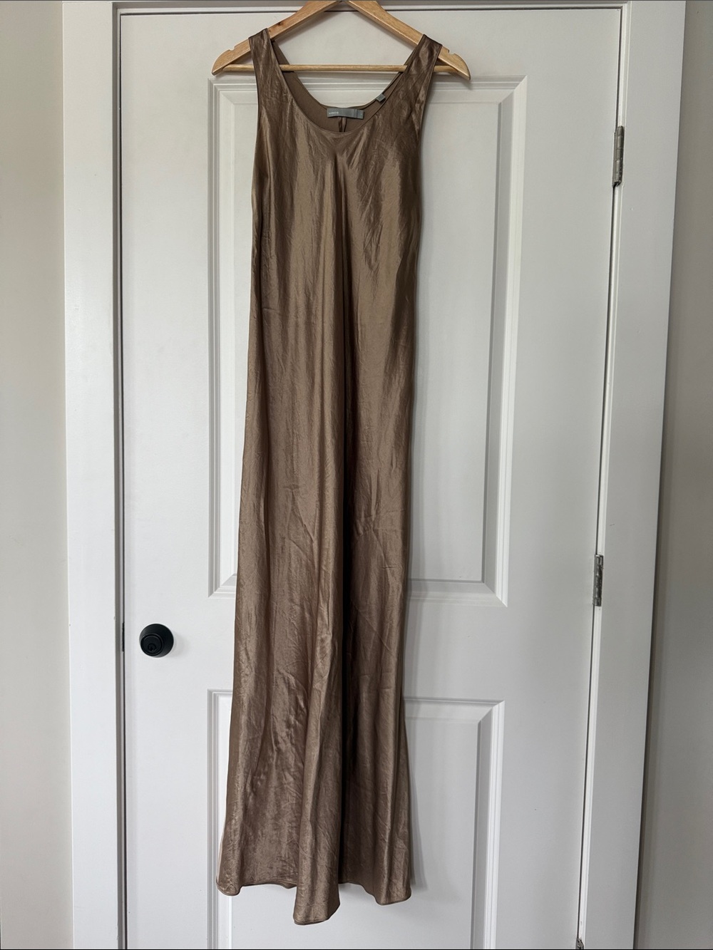 Vince Maxi Slip Dress in metallic Taupe Brown